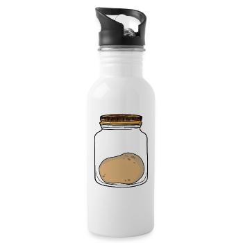 Kartoffel Kartoffeln Gemüse - Trinkflasche mit integriertem Trinkhalm - Weiß - Rechts