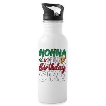 Nonna Of The Birthday Girl - Water bottle with straw - white - Right