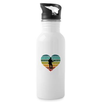Guitare Retro Heart Design pour Guitaristes - Gourde avec paille intégrée - blanc - Droite