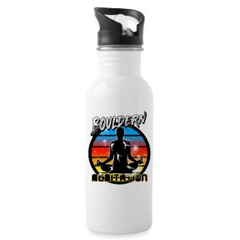 Bouldern - Trinkflasche mit integriertem Trinkhalm - Weiß - Rechts