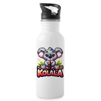 Kolala - Jeu de mots Koala mignon avec - Gourde avec paille intégrée - blanc - Droite