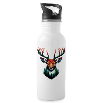 Cerf - Gourde avec paille intégrée - blanc - Droite