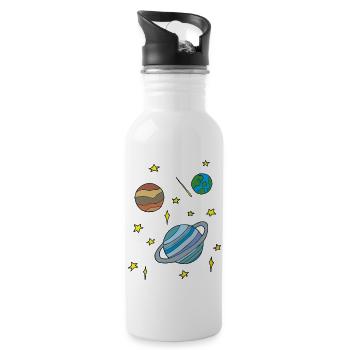 Galaxy - Water bottle with straw - white - Right