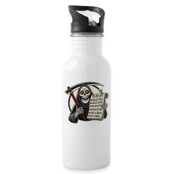 Grim Reaper To-Do: Collecting Souls Take a Break - Water bottle with straw - white - Right