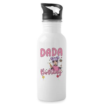 Dada De La Fille D’anniversaire - Gourde avec paille intégrée - blanc - Droite
