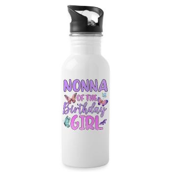 Nonna Of The Birthday Girl - Water bottle with straw - white - Right