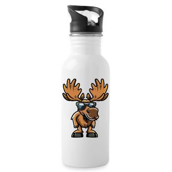 Moose Comic Cool - Water bottle with straw - white - Right
