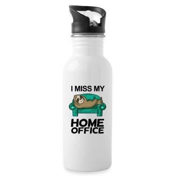 Home Office Spruch lustig - Trinkflasche mit integriertem Trinkhalm - Weiß - Rechts