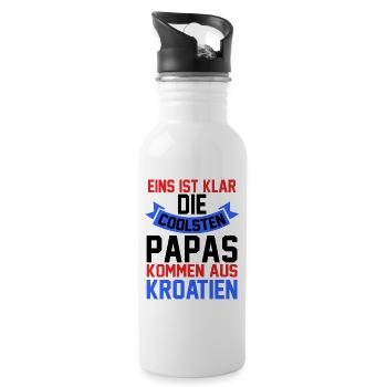 Croates Papa Père Fête des Pères Hrvatska Croatie - Gourde avec paille intégrée - blanc - Droite
