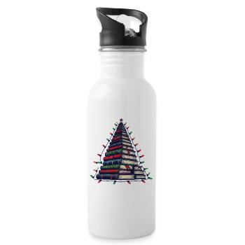 Book tree for book lovers at Christmas - Water bottle with straw - white - Right