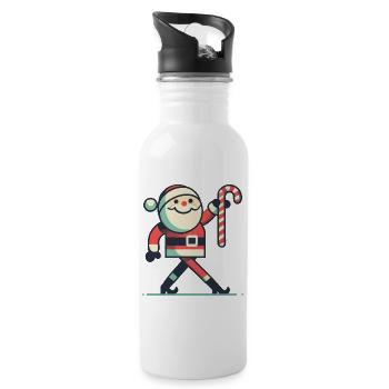 lustiHappy Santa avec canne à sucre - Gourde avec paille intégrée - blanc - Droite
