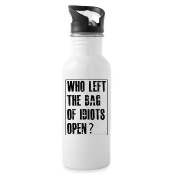 who left the bag - Trinkflasche mit integriertem Trinkhalm - Weiß - Rechts
