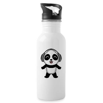 Panda Music Headphones - Water bottle with straw - white - Right
