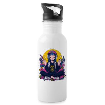 Chilled girl - Trinkflasche mit integriertem Trinkhalm - Weiß - Rechts