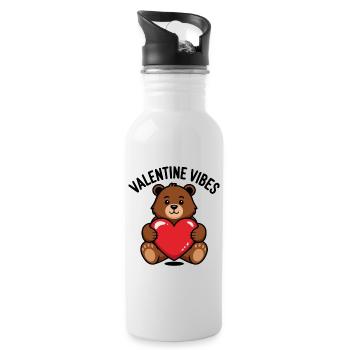 Ambiance de la Saint-Valentin pour les amoureux le jour de la Saint-Valentin - Gourde avec paille intégrée - blanc - Droite