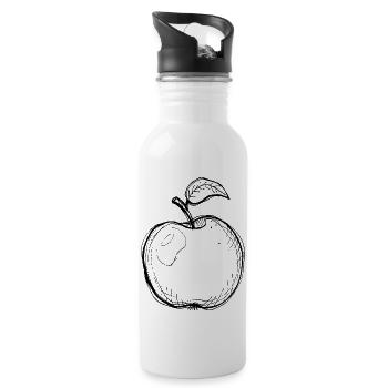 Tag des Apfels - Trinkflasche mit integriertem Trinkhalm - Weiß - Rechts