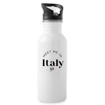 Italy Gift – Meet me in Italy Design - Water bottle with straw - white - Right