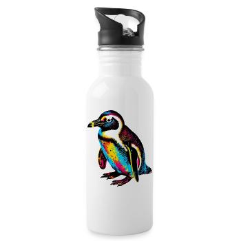 Pingouin - Gourde avec paille intégrée - blanc - Droite