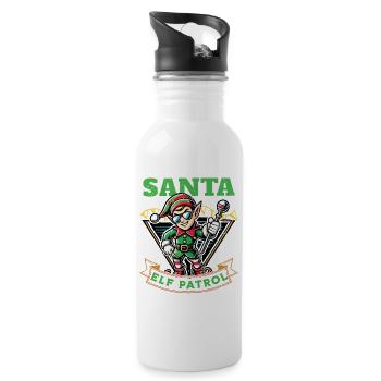 Santa Elf Patrol Christmas Adventure - Water bottle with straw - white - Right