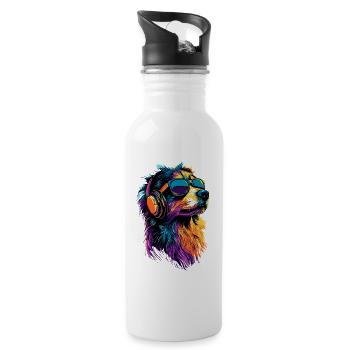 Australian Shepherd Dog Lover Cute Aussie - Water bottle with straw - white - Right