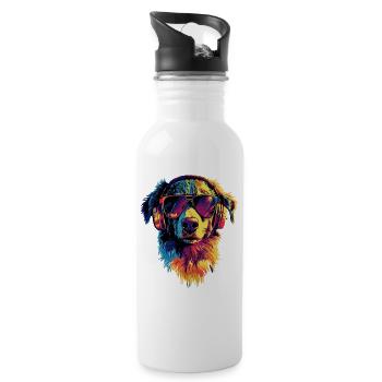 Australian Shepherd Dog Lover Cute Aussie - Water bottle with straw - white - Right