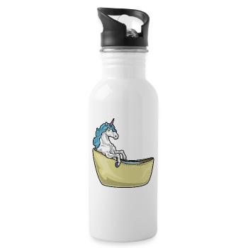Unicorn Bathing Bathtub - Water bottle with straw - white - Right
