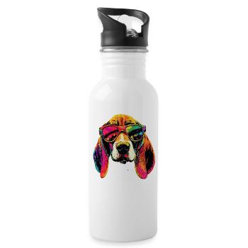 Beagle Welpe Beagles Süßer Hund English Beagle - Trinkflasche mit integriertem Trinkhalm - Weiß - Rechts
