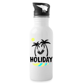 palms relax holiday - Trinkflasche mit integriertem Trinkhalm - Weiß - Rechts