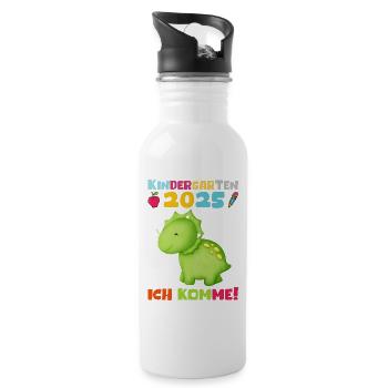 kiKindergarten 2025 Kids Gift Kita 2025 Décoration - Gourde avec paille intégrée - blanc - Droite