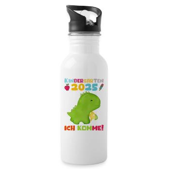 kiKindergarten 2025 Kids Gift Kita 2025 Décoration - Gourde avec paille intégrée - blanc - Droite