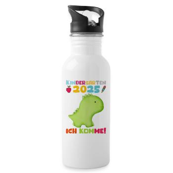 kiKindergarten 2025 Kids Gift Kita 2025 Décoration - Gourde avec paille intégrée - blanc - Droite