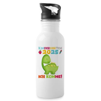 kiKindergarten 2025 Kids Gift Kita 2025 Décoration - Gourde avec paille intégrée - blanc - Droite