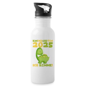 kiKindergarten 2025 Kids Gift Kita 2025 Décoration - Gourde avec paille intégrée - blanc - Droite