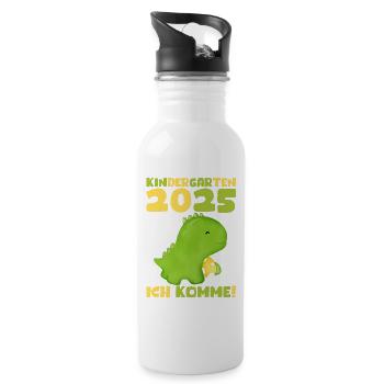 kiKindergarten 2025 Kids Gift Kita 2025 Décoration - Gourde avec paille intégrée - blanc - Droite