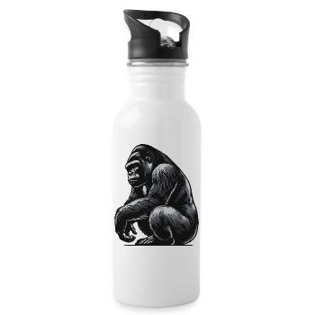 Gorilla - Trinkflasche mit integriertem Trinkhalm - Weiß - Rechts