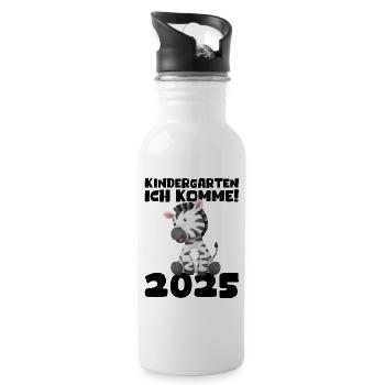 kiKindergarten 2025 Kids Gift Kita 2025 Décoration - Gourde avec paille intégrée - blanc - Droite