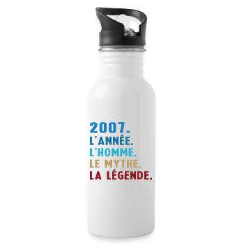 2007 Année Homme Mythe Légende - Gourde avec paille intégrée - blanc - Droite