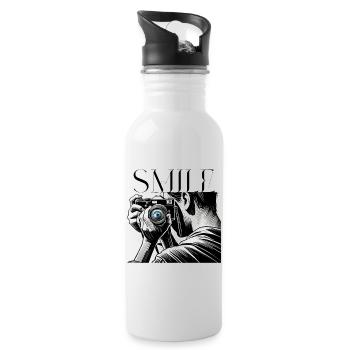 Camera Focus-Please Smile Design for Photographers - Water bottle with straw - white - Right