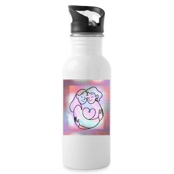 Favorite Human-Mother-Daughter-Sister-Girlfriend - Water bottle with straw - white - Right