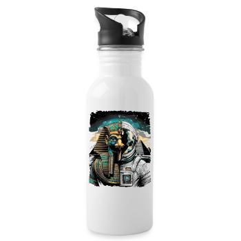 Horus as Futuristic Astronaut Concept - Water bottle with straw - white - Right
