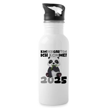 kiKindergarten 2025 Kids Gift Kita 2025 Décoration - Gourde avec paille intégrée - blanc - Droite