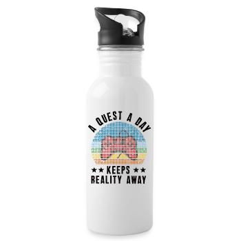 Play Gamer A Quest A Day - Water bottle with straw - white - Right