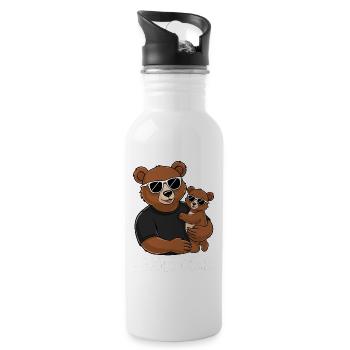 Uncle Bear - Water bottle with straw - white - Right