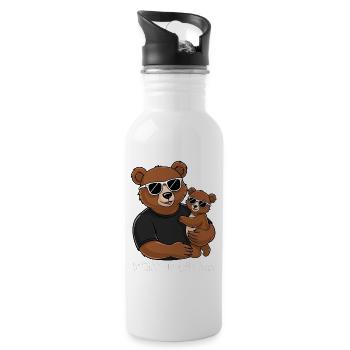 Brother In Law Bear - Water bottle with straw - white - Right