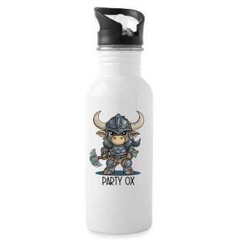 Party Ox – Knight Ox Hero Group - Water bottle with straw - white - Right