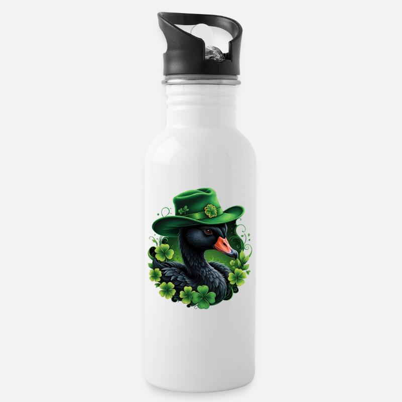 Irish elegance - Water bottle with straw - white