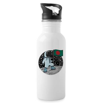 Astronaut Flag Bangladesh - Water bottle with straw - white - Right