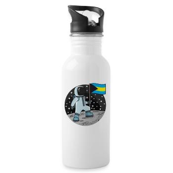 Astronaut Fahne Bahamas - Trinkflasche mit integriertem Trinkhalm - Weiß - Rechts