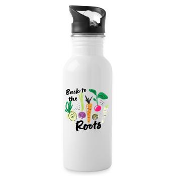 Back to the Roots Variation von Gemüse Vegetarier - Trinkflasche mit integriertem Trinkhalm - Weiß - Rechts