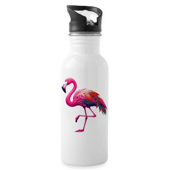 Flamant - Gourde avec paille intégrée - blanc - Droite